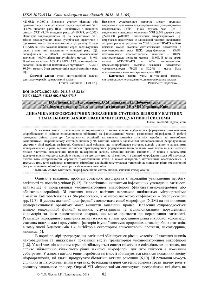 ДИНАМІКА МІКРОЕКОЛОГЧНИХ ПОКАЗНИКІВ СТАТЕВИХ ШЛЯХІВ У ВАГІТНИХ З ЗАПАЛЬНИМИ ЗАХВОРЮВАННЯМИ РЕПРОДУКТ