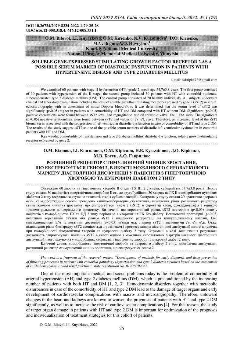 РОЗЧИННИЙ РЕЦЕПТОР СТИМУЛЮЮЧИЙ ЧИННИК ЗРОСТАННЯ,  ЩО ЕКСПРЕСУЄТЬСЯ ГЕНОМ 2, В ЯКОСТІ МОЖЛИВОГО СИРОВ